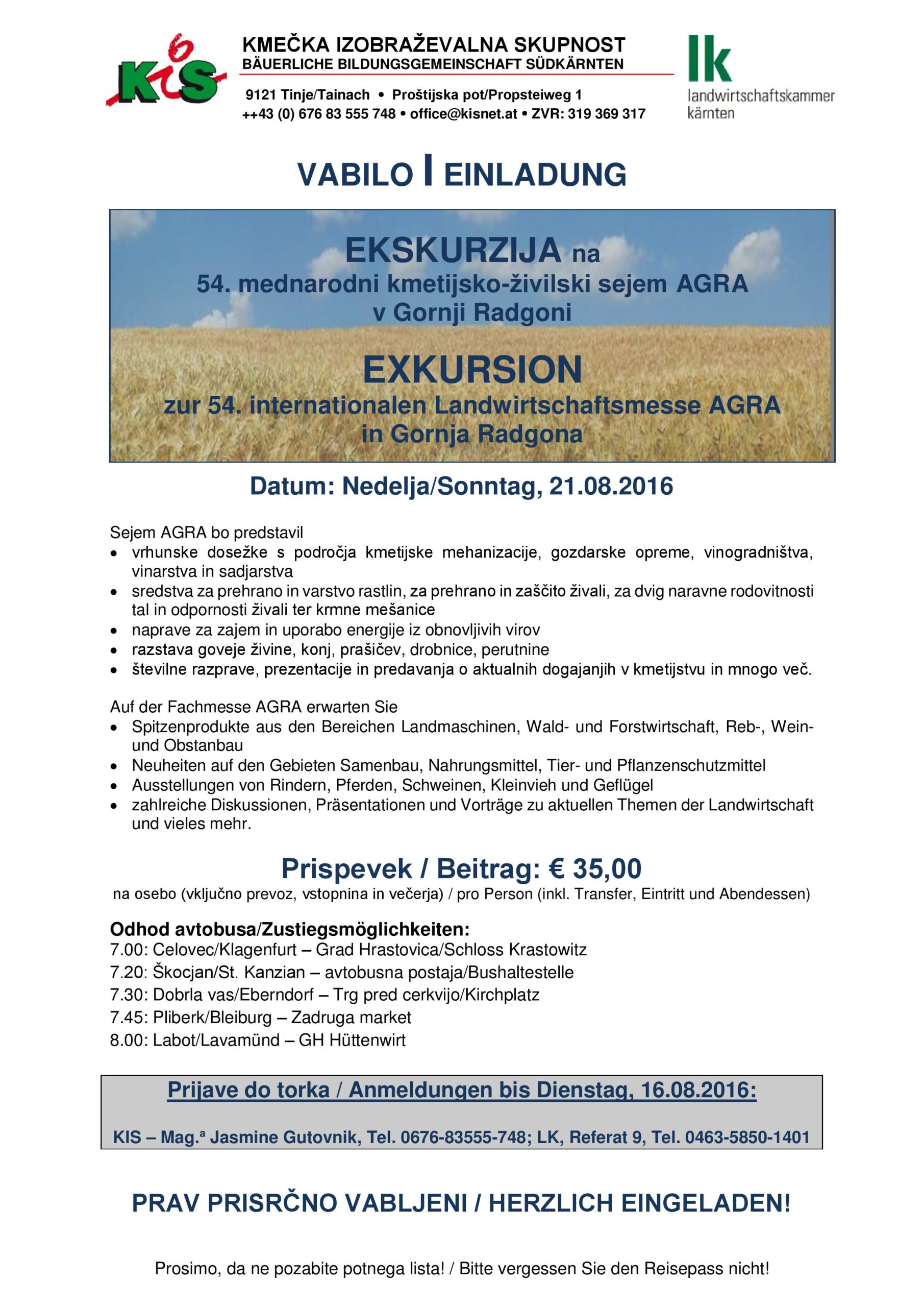 2016 Einladung zur Exkursion_Vabilo ekskurzija_Messe_sejem AGRA_Gornja R...(1)